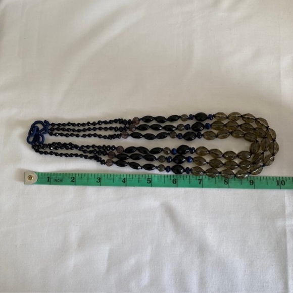 3 Tiered Hand Crafted Faceted Crystal Necklace - Picture 5 of 5